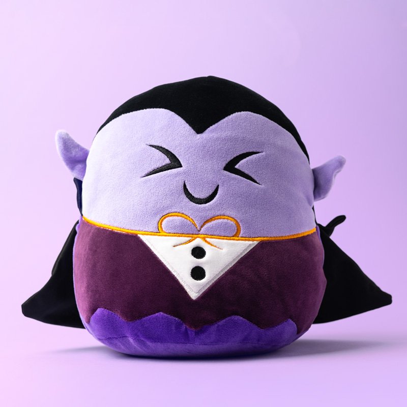 Squidglys Spooky Dracula Plush, zachte knuffel in de vorm van Dracula