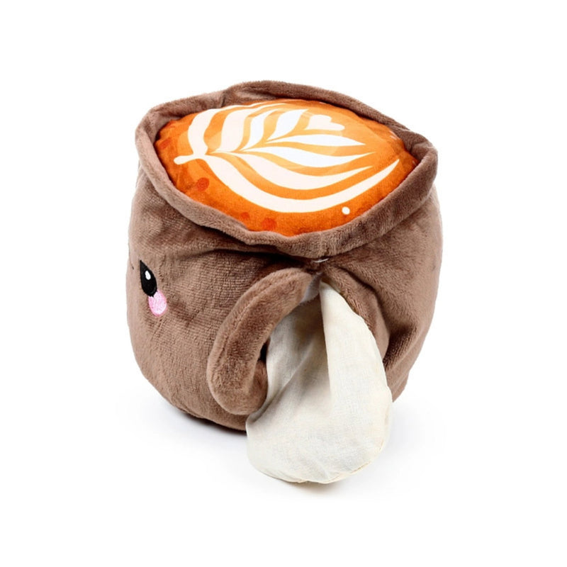 Squishy Foodiemals Cappuccino Microwavable Plush Lavender Heat Pack, zachte knuffel met warmtefunctie, foto 2 van 3