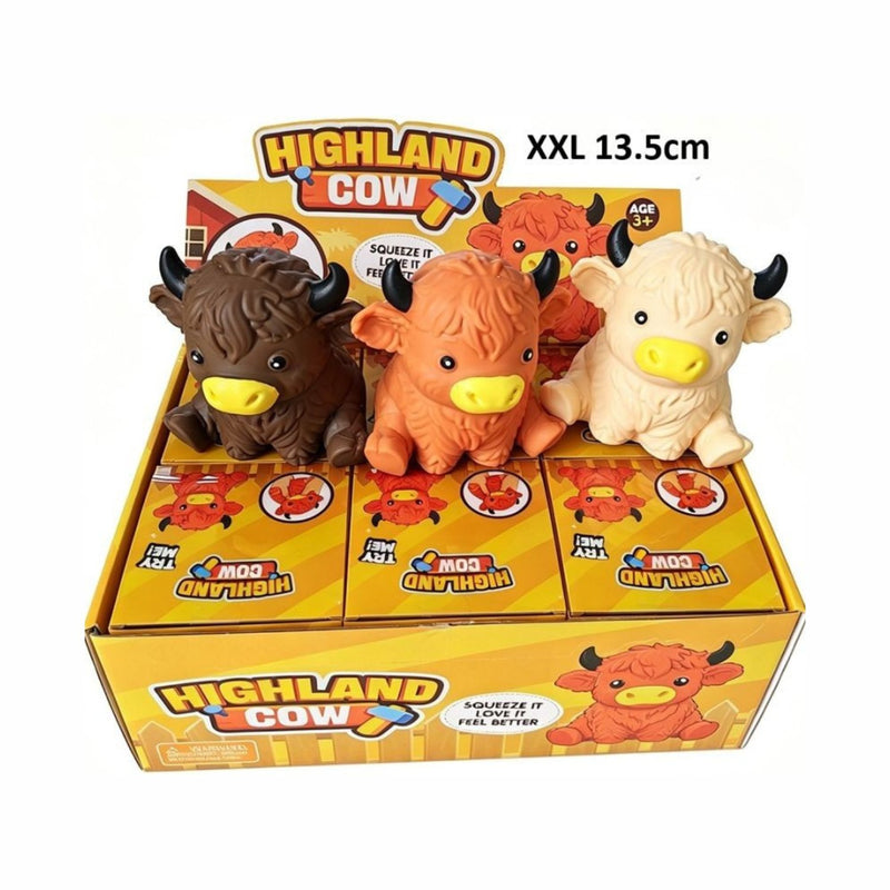 Squishy Mystery Highland Cow Squishy XL, verrassing squishy in de vorm van een hoogland koe