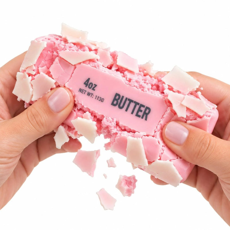Squishy Wax Cracking Mystery Butter Squishy, een boterstaafje squishy met krakend geluid