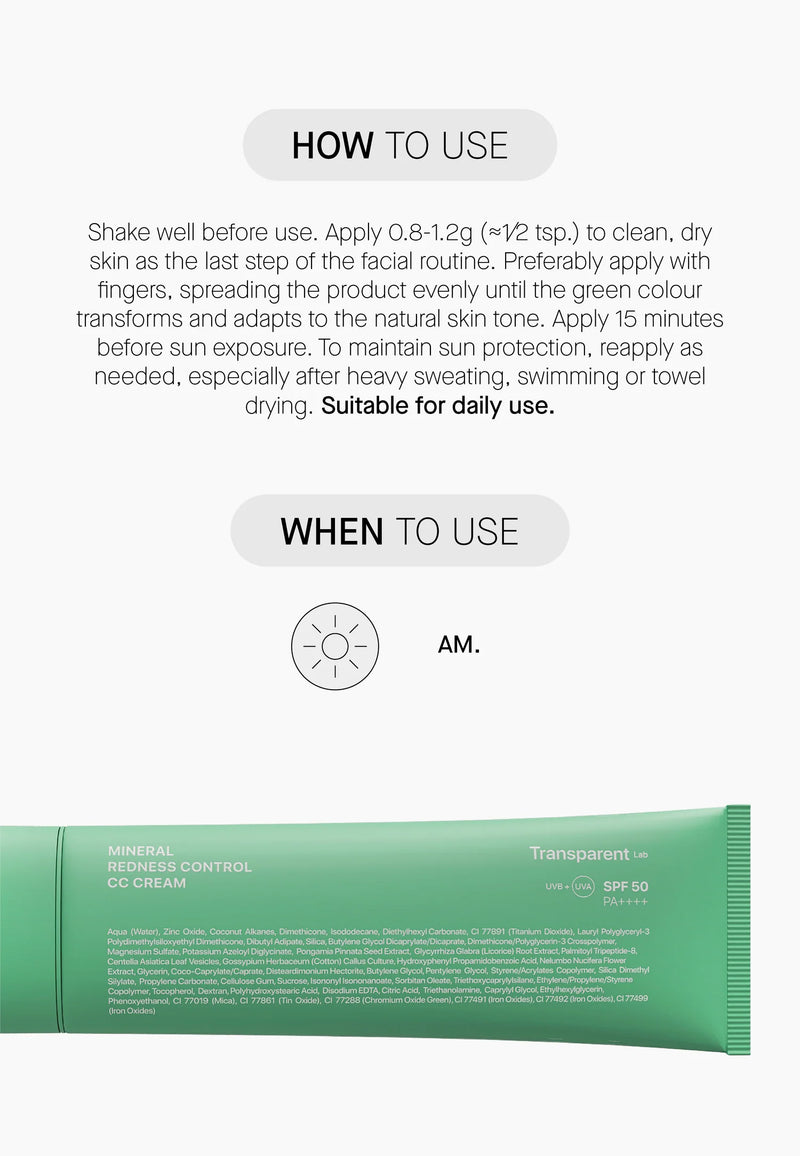 Transparent Lab Mineral Redness Control CC Cream