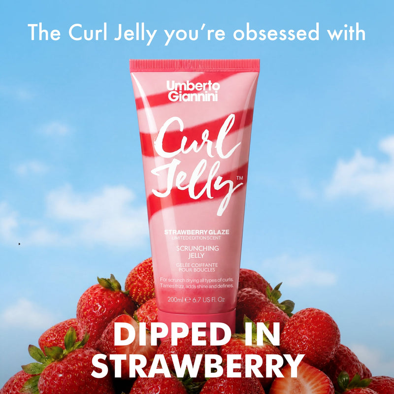 Umberto Giannini Curl Jelly Scrunching Jelly Limited Edition Strawberry Glaze, haar gel met aardbeiengeur, foto 7 van 9