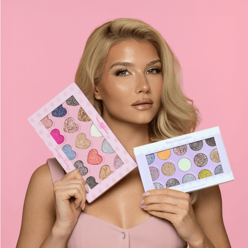 Vani Cosmetics Bestsellers Glitter Palette, oogschaduw met 18 glitters, foto 3 van 7