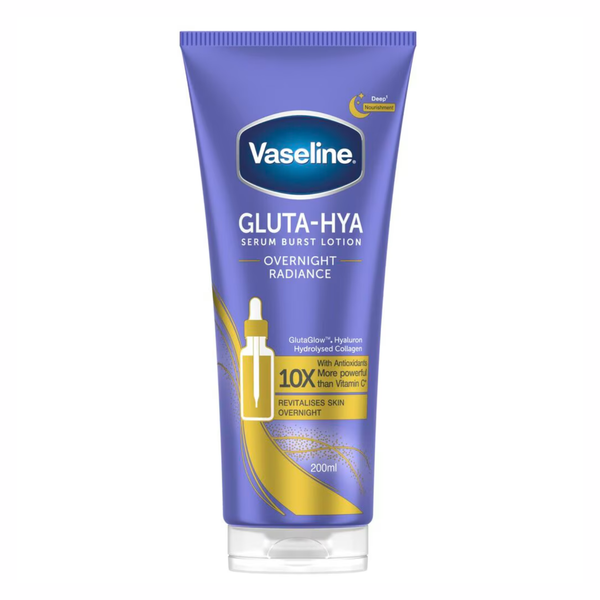 Vaseline Gluta-Hya Overnight Radiance Serum Burst Lotion 200 ml.