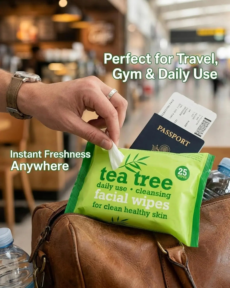 XBC Tea Tree Facial Wipes Twin Pack