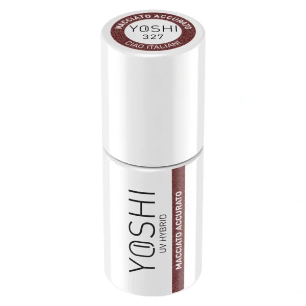 Yoshi Gel Polish UV LED 327 Macciato Accurato, bruine gellak met spikkels