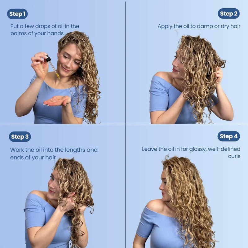 Yuaia Haircare Twirl and Curl Curly Oil, haarolie voor glanzende en gedefinieerde krullen, foto 4 van 9
