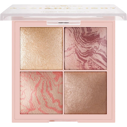 Essence Radiant Light Face Palette 10, vegan palette met blush, bronzer en highlighter