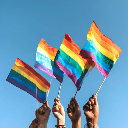 Pride collectie van Boozyshop met kleurrijke make-up en glitters