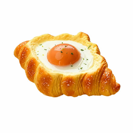 Slow Rise Scented Croissant Egg Toast Squishy, geurende slow rise squishy in broodvorm van Boozyshop