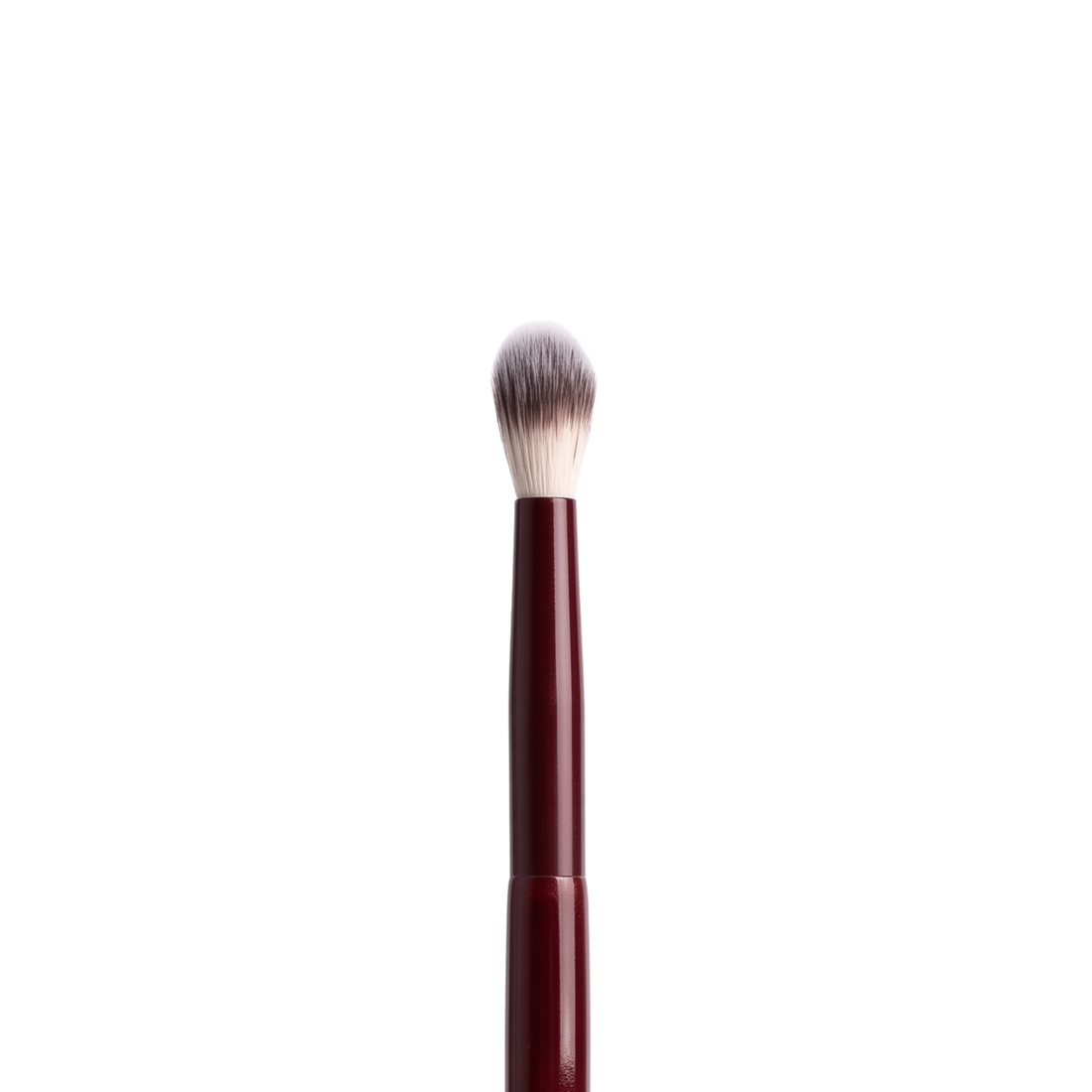 Boozyshop Flawless Blended Crease Brush, close-up of the brush head on a white background