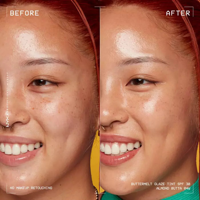 NYX Professional Makeup Buttermelt Glaze Soft Glow Skin Tint SPF 30 Almond Butta, vloeibare foundation, foto 2 van 3