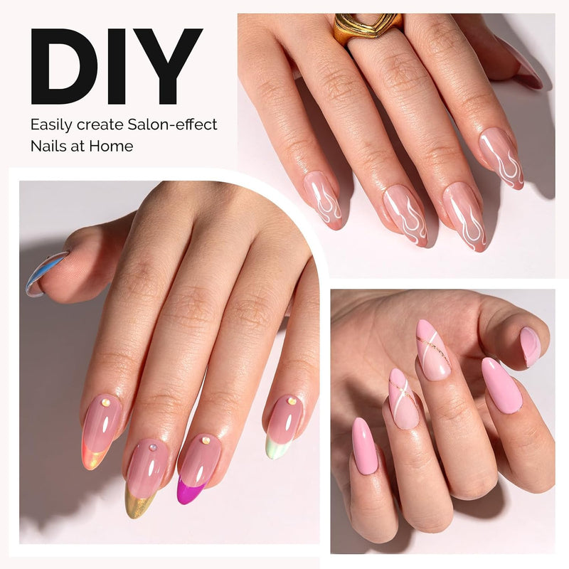 MelodySusie Full Cover Soft Gel Nail Tips Medium Almond 300pcs, heldere nageltips in amandelvorm