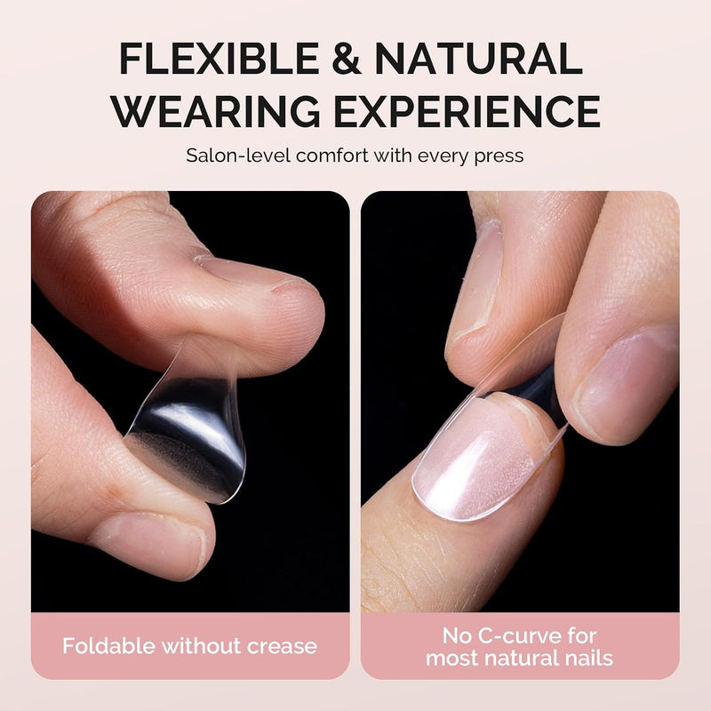 MelodySusie Full Cover Soft Gel Nail Tips Medium Almond 300pcs, heldere nageltips in amandelvorm