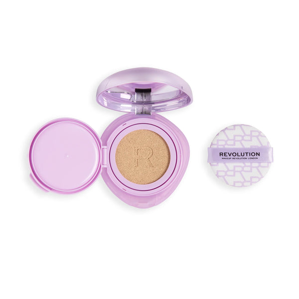 Revolution Superdewy Cushion Foundation Fair Neutral Cool, lichte foundation met dewy finish