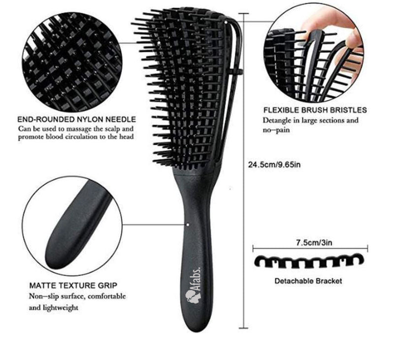 African Fabs Afabs Detangling Brush Pastel Yellow 2