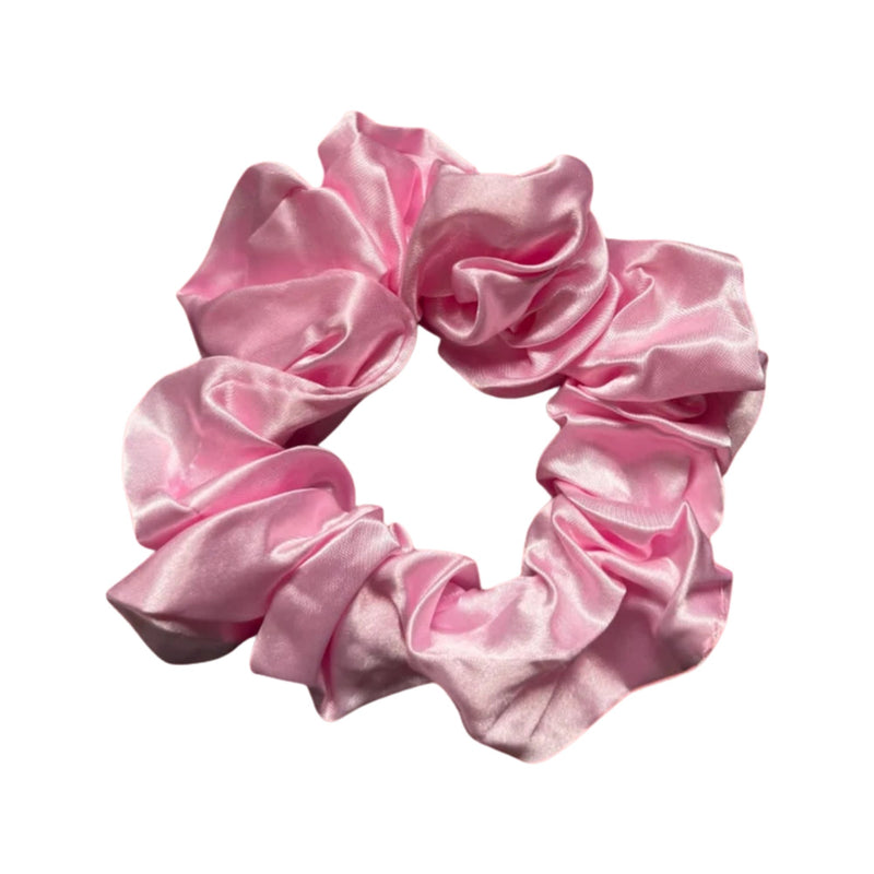 African Fabs Deluxe Satin Scrunchie Pink 1