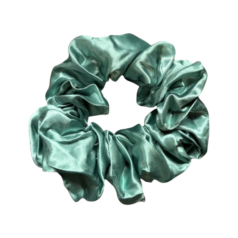 African Fabs Deluxe Satin Scrunchie Soft Green 1