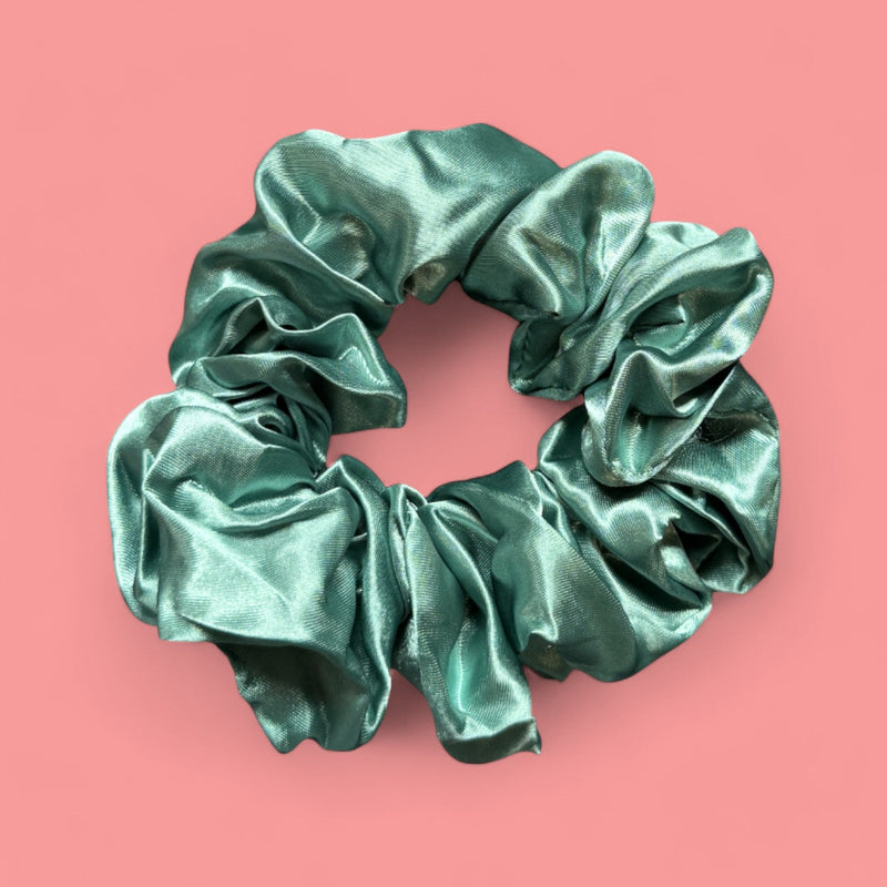 African Fabs Deluxe Satin Scrunchie Soft Green 2