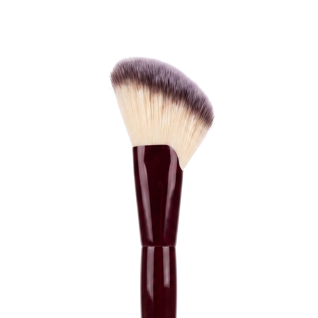 Boozyshop Flawless Angled Powder Brush, close-up of the angled brush head on a white background