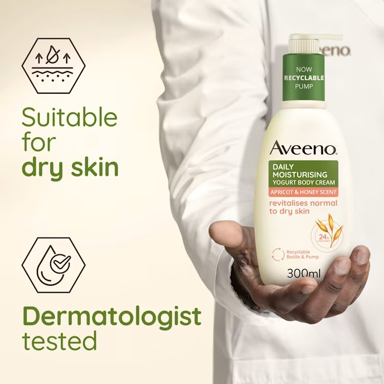 Aveeno Yoghurt Body Cream Apricot & Honey Scent 300 ml. 3