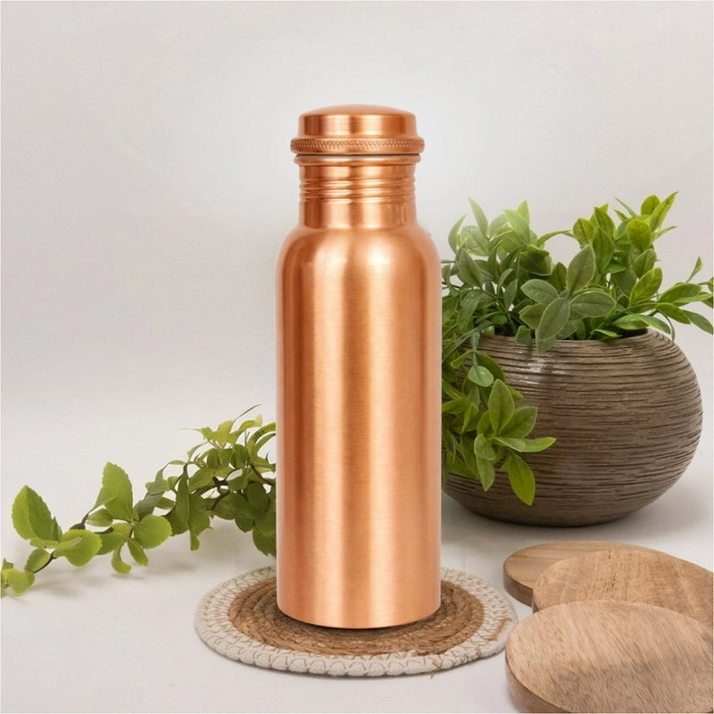 Ayurveda Specialist Pure Copper Water Bottle Smooth Plain Matte, handgemaakte koperen waterfles