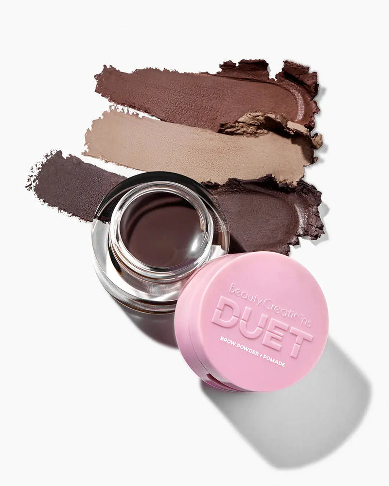 Beauty Creations Duet Brow Powder & Pomade Taupe, een dubbelzijdig wenkbrauwproduct met poeder en pomade