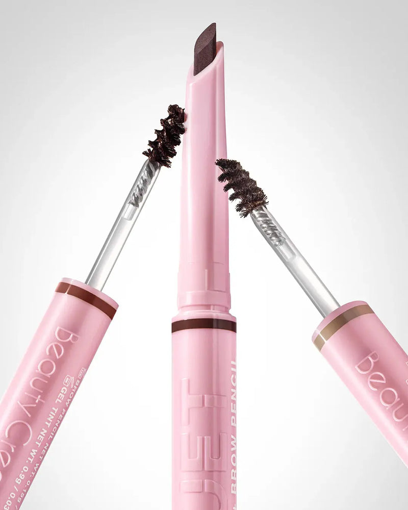 Beauty Creations Duet Gel Tint & Brow Pencil Medium Brown, wenkbrauwpotlood en getinte wenkbrauwgel