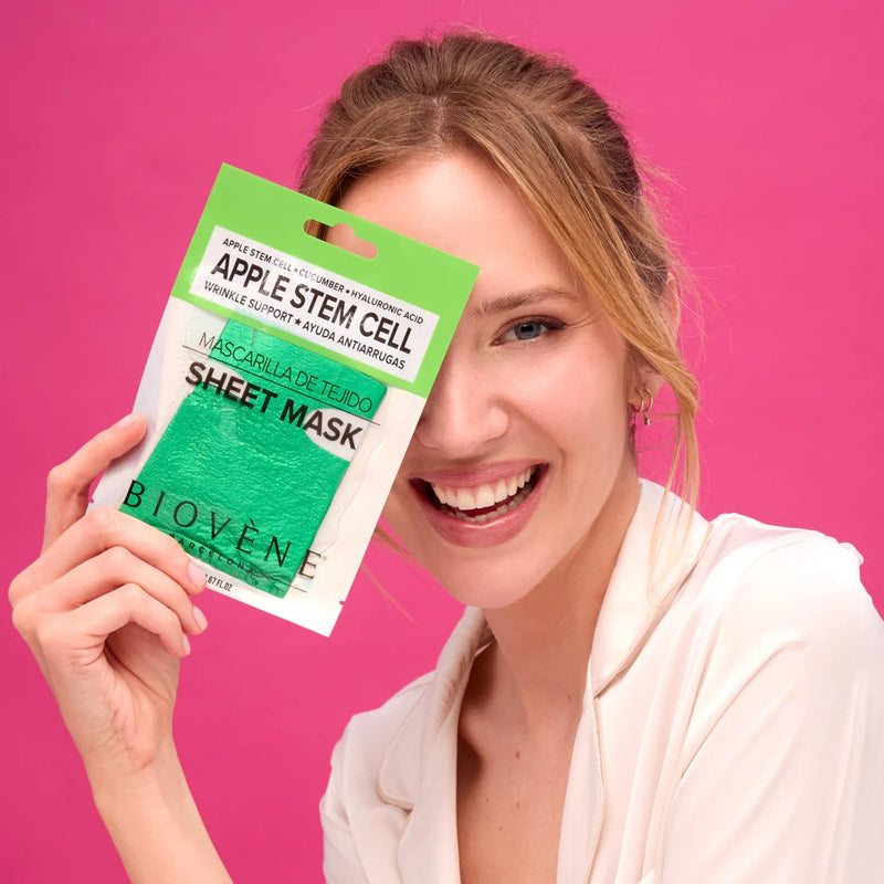 Biovene Apple Stem Cell Wrinkle Support Glam Sheet Mask With Cucumber And Hyaluronic Acid