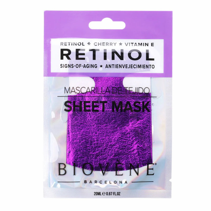 Biovene Retinol Signs Of Aging Glam Sheet Mask With Cherry And Vitamin E