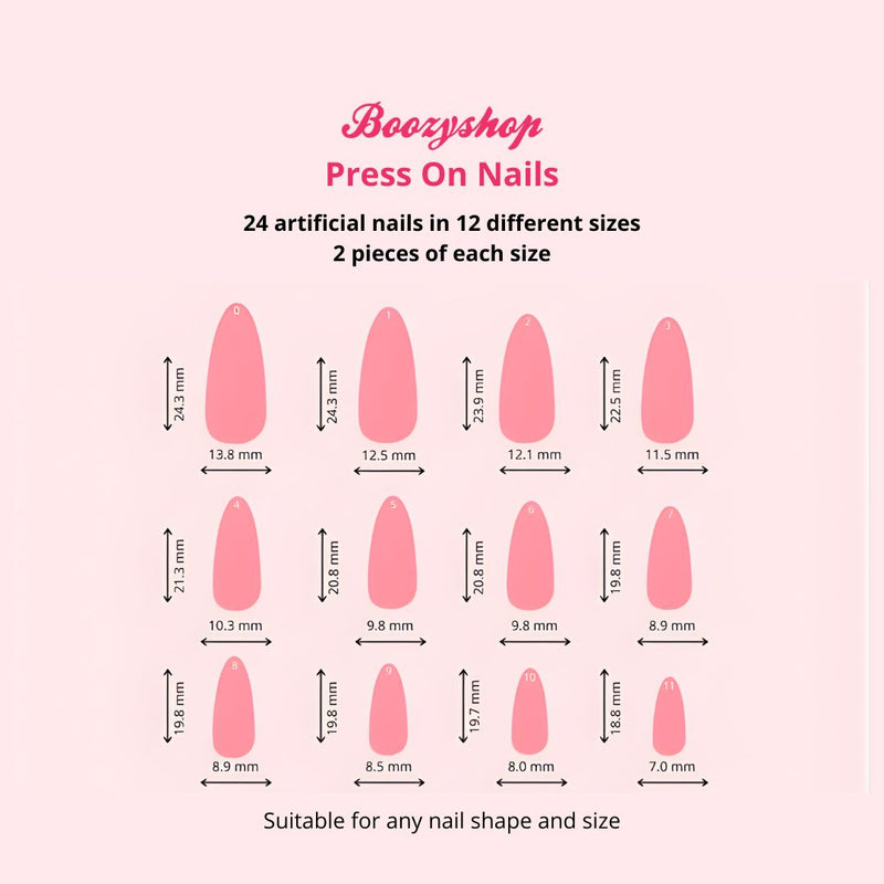 Boozyshop 24 pcs Press On Nails Glazed Donut
