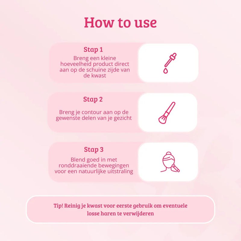 Boozyshop Pink & Rose Gold Angled Blending Brush