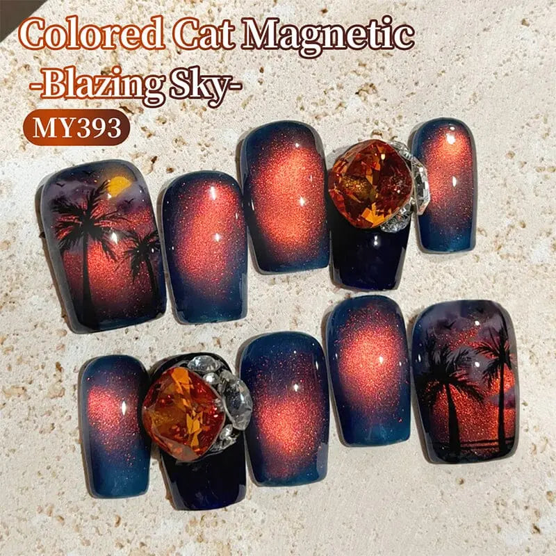 Born Pretty Colored Cat Magnetic Gel MY393 Blazing Sky
