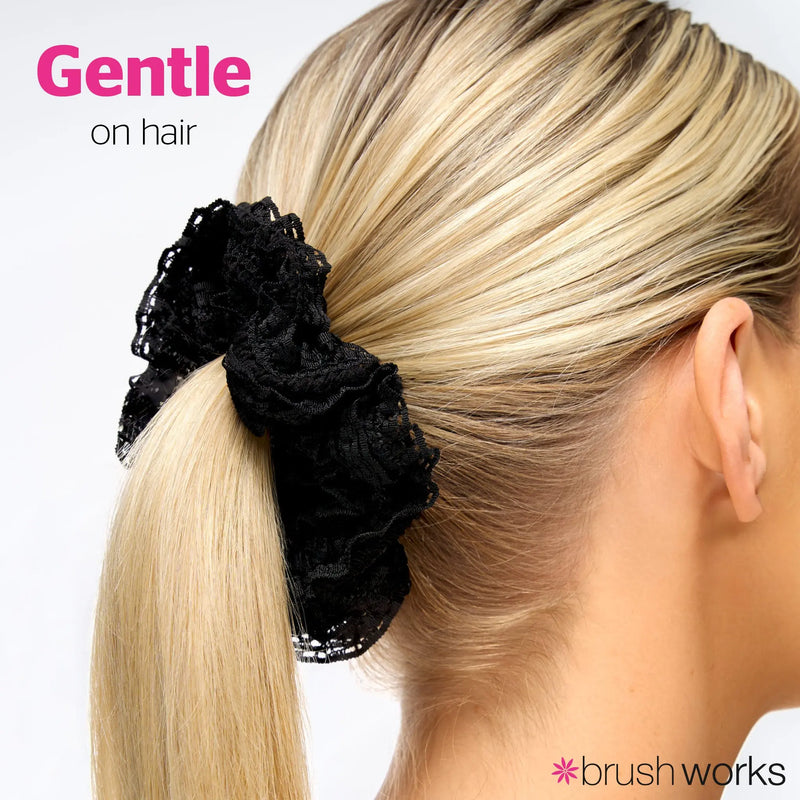 Brushworks Lace Scrunchies Black & White