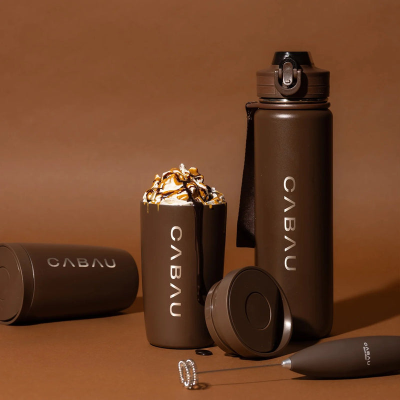 Cabau Lifestyle Bloom Bottle Stainless Steel Brown
