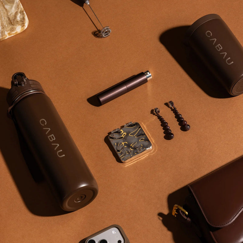 Cabau Lifestyle Bloom Bottle Stainless Steel Brown