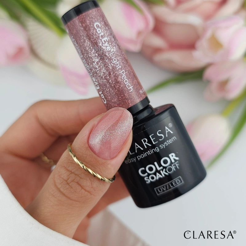Claresa UV/LED Cat Eye Nail Polish Nude Glow Light Peach