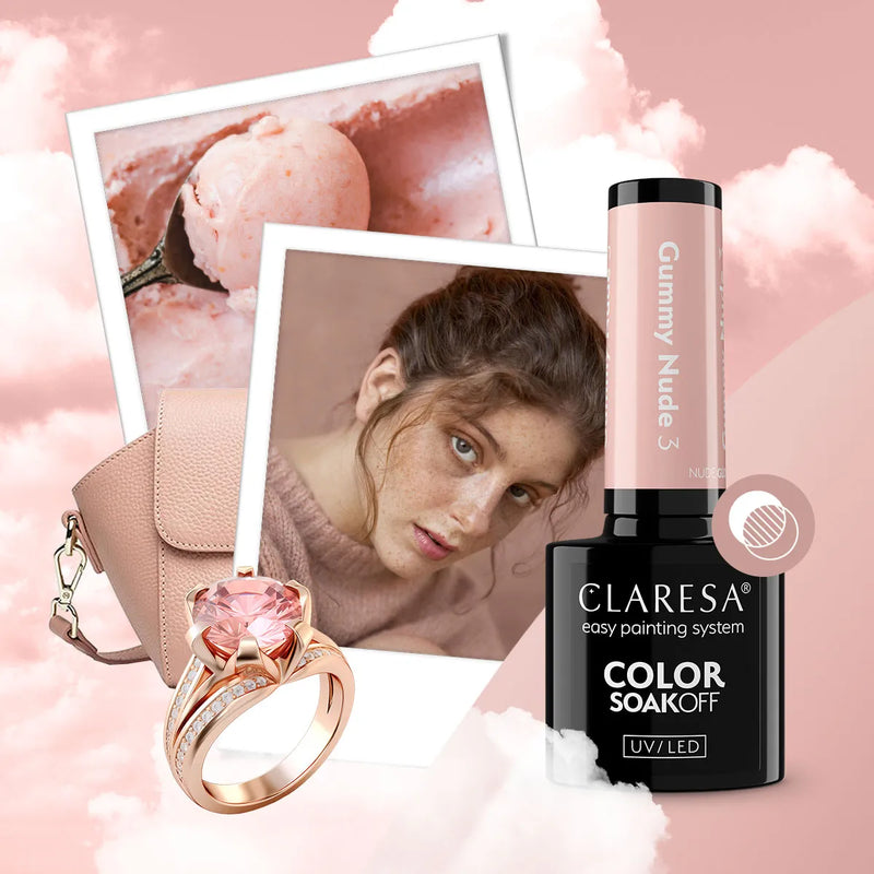 Claresa UV/LED Nail Polish Nude Glow Gummy Nude 3