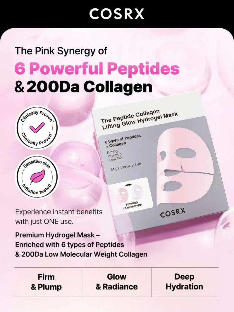 COSRX Peptide Collagen Glow Hydrogel Mask