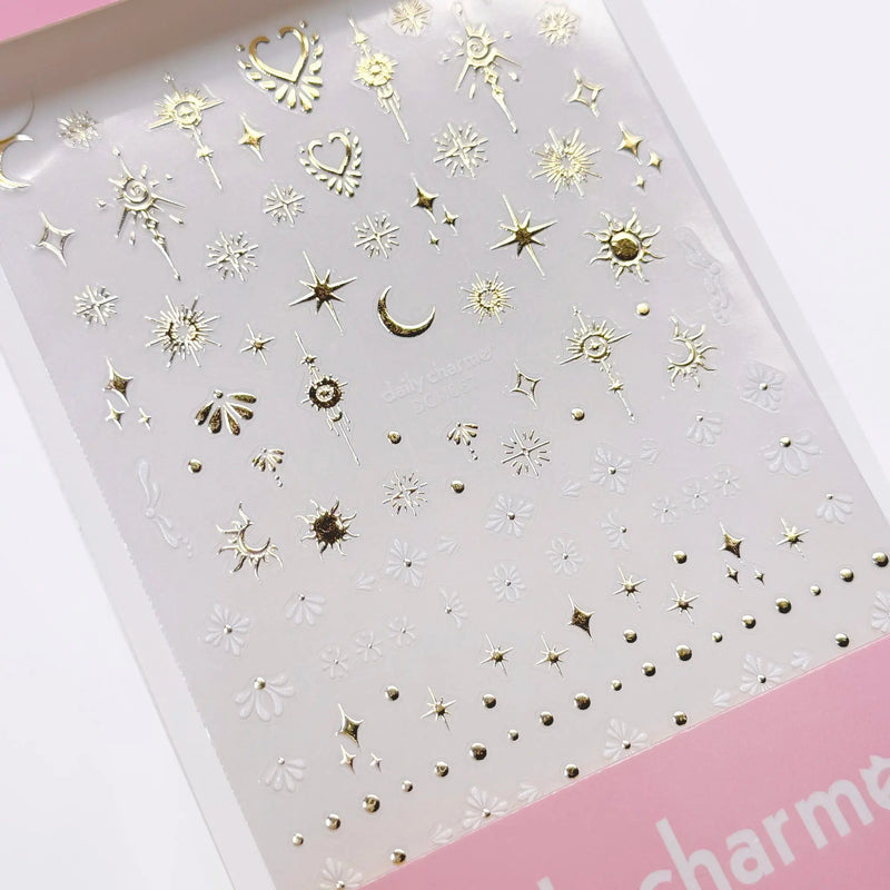 Daily Charme 3D Embossed Nail Art Sticker Celestial Element