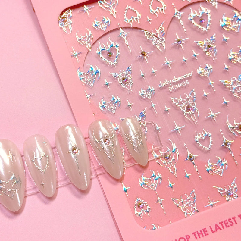 Daily Charme Bejeweled Nail Art Sticker Angelfire Flutter