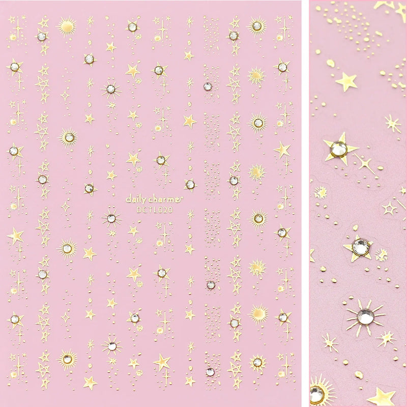 Daily Charme Bejeweled Nail Art Sticker Starstruck Gold