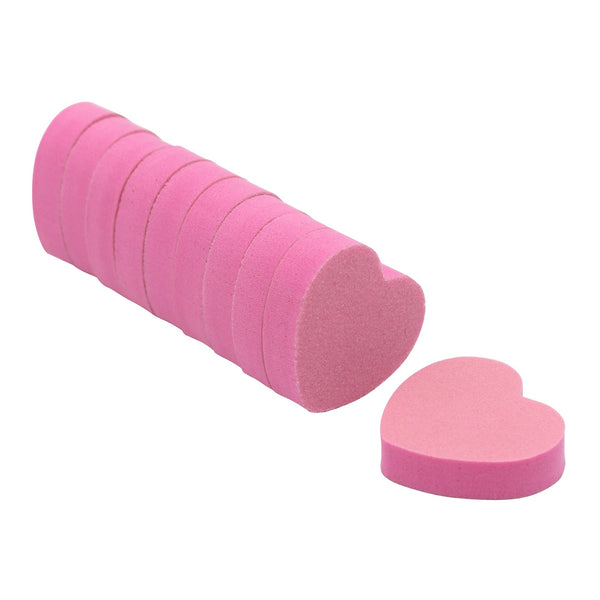 Daily Charme Pink Heart Shape Sponge Nail Buffer 10pcs Set