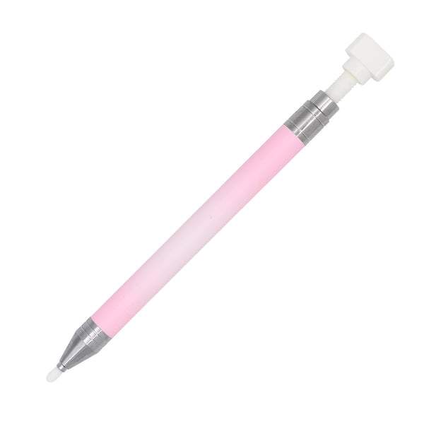 Daily Charme Silicone Twist Crystal Pick-Up Pen Pink White