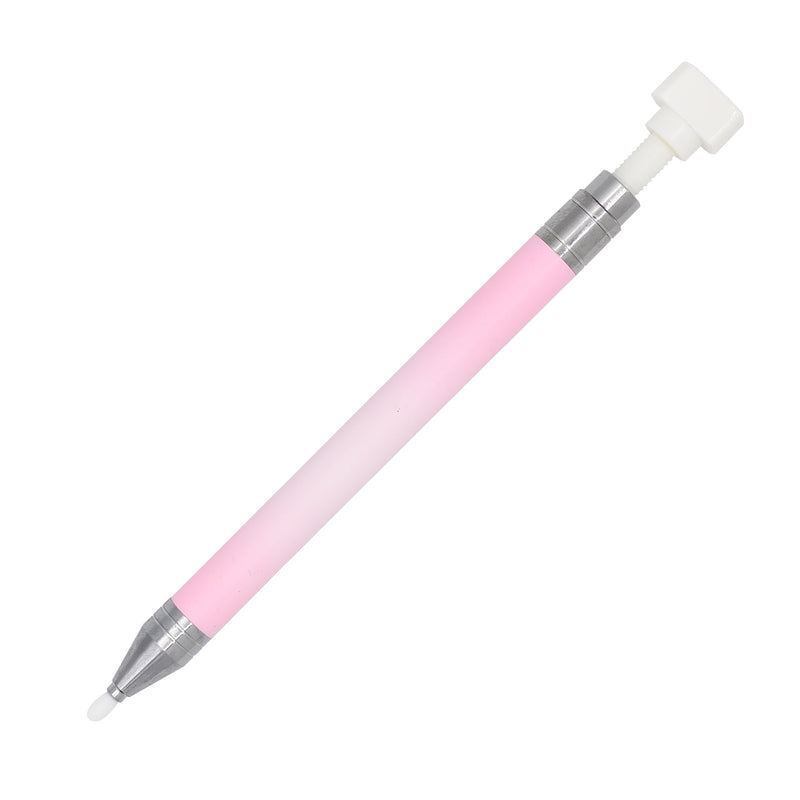 Daily Charme Silicone Twist Crystal Pick-Up Pen Pink White