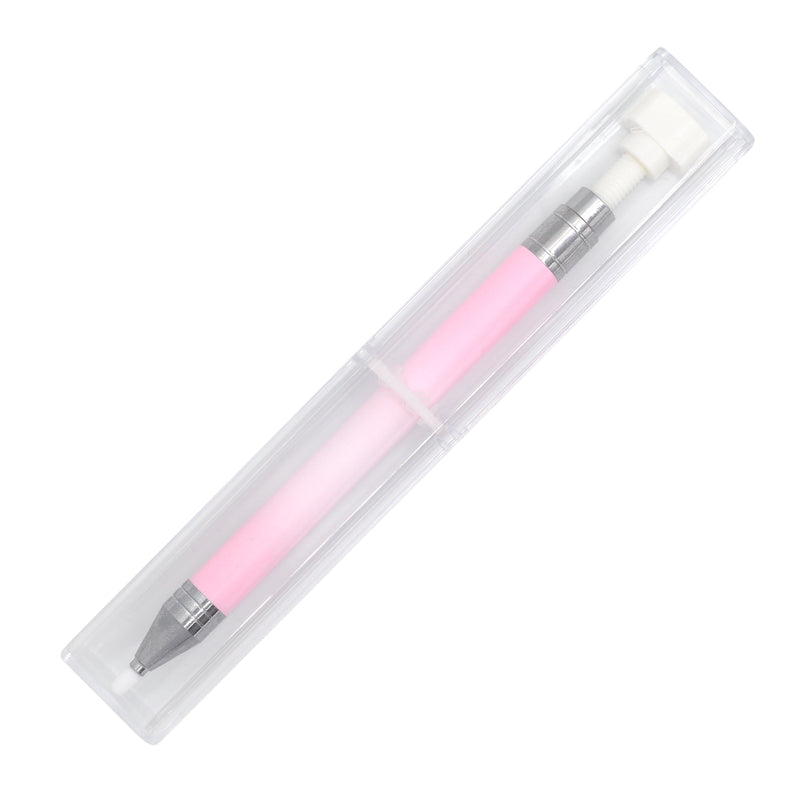 Daily Charme Silicone Twist Crystal Pick-Up Pen Pink White