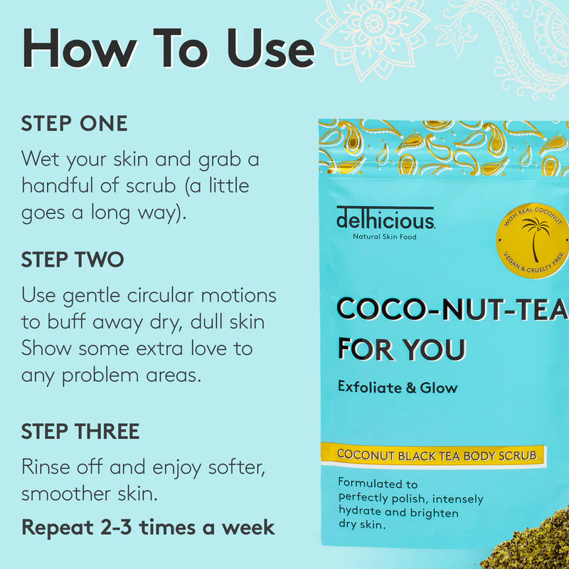 Delhicious Coconut Black Tea Body Scrub