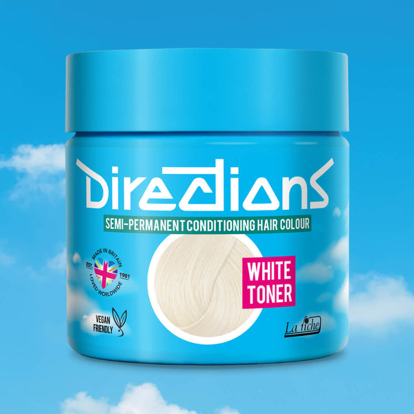 Directions Hair Color #white Toner, semi-permanente haarverf die gele en oranje ondertonen neutraliseert, foto 6 van 6