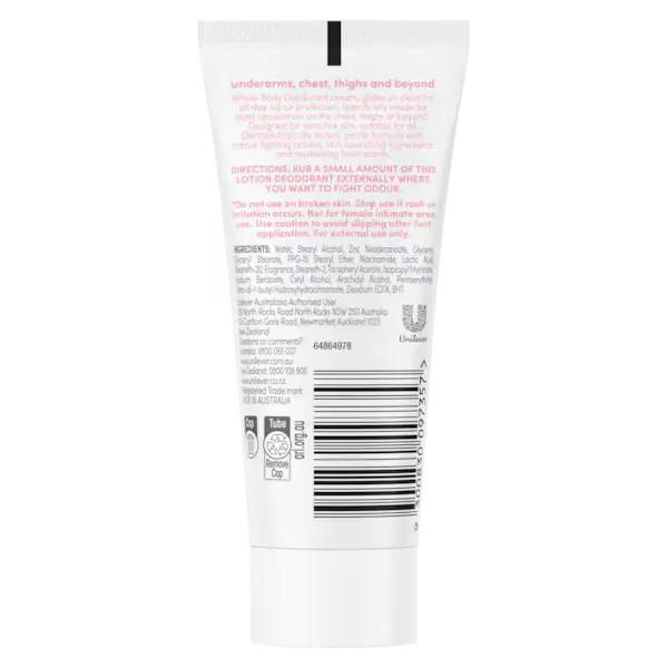 Dove Whole Body Raspberry & Rose Deodorant Cream