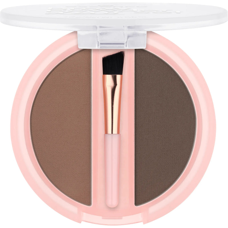 Essence Brow Powder Duo Set 02 Medium, wenkbrauwpoeder duo met kwastje